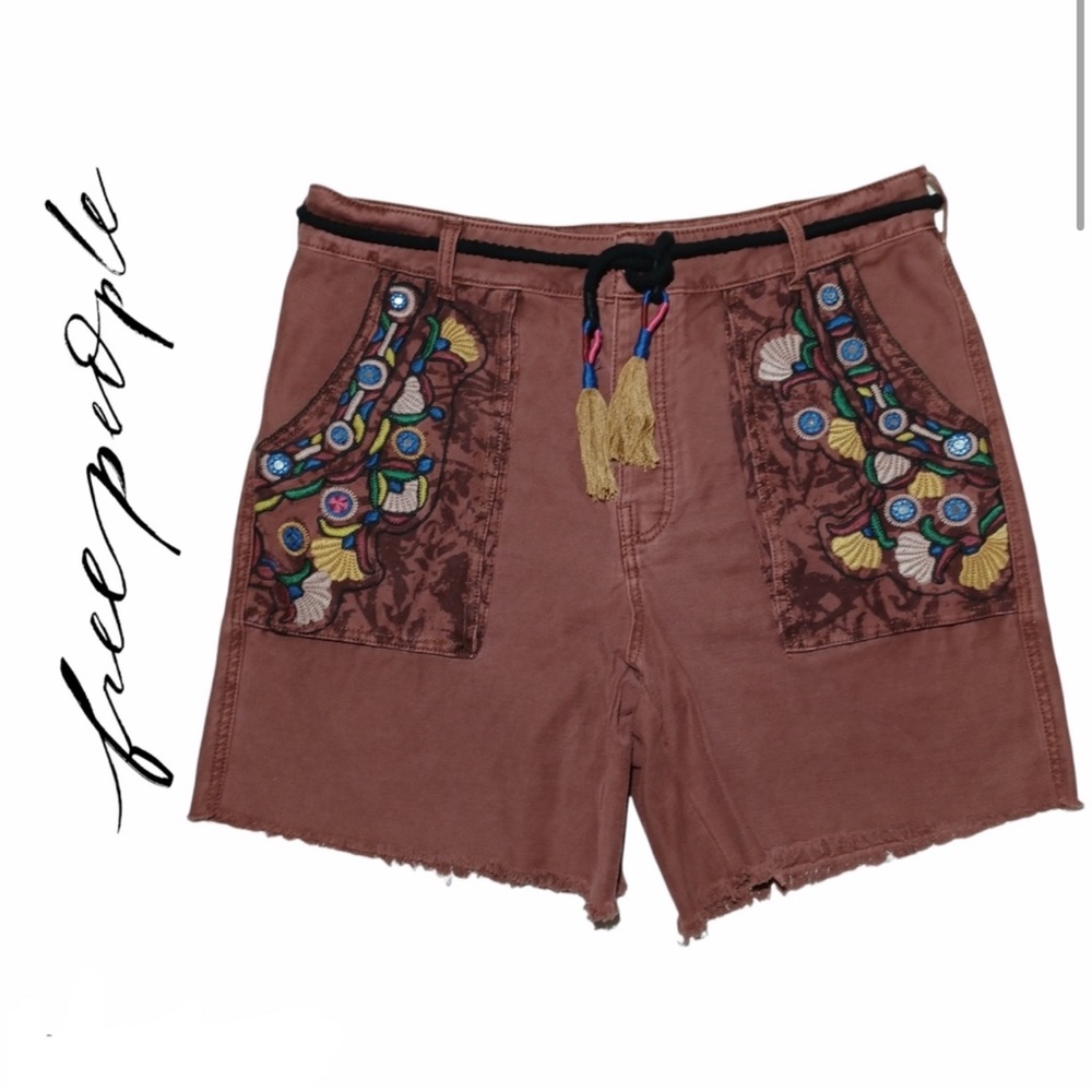 Free People boho Embroidered shorts,  sz 12